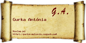 Gurka Antónia névjegykártya
